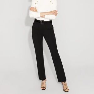 White House Black Market Classic Black Straight Leg Trousers